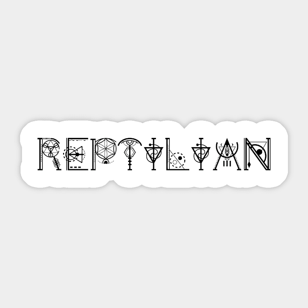 Reptilian Starseed In Ancient Sacred Geometry Text Sticker by BamBam